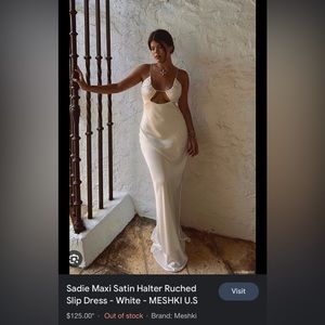 Meshki Sadie Ruched Maxi Dress Ivory